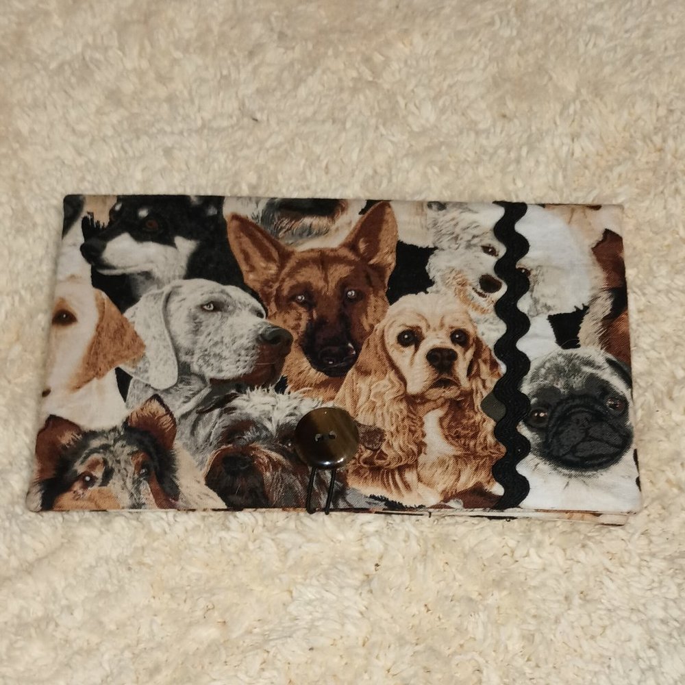 NWOT ~Handcrafted Wallet with Various Dog Breeds 7.5 inches (W) X 4.5 inches (H)